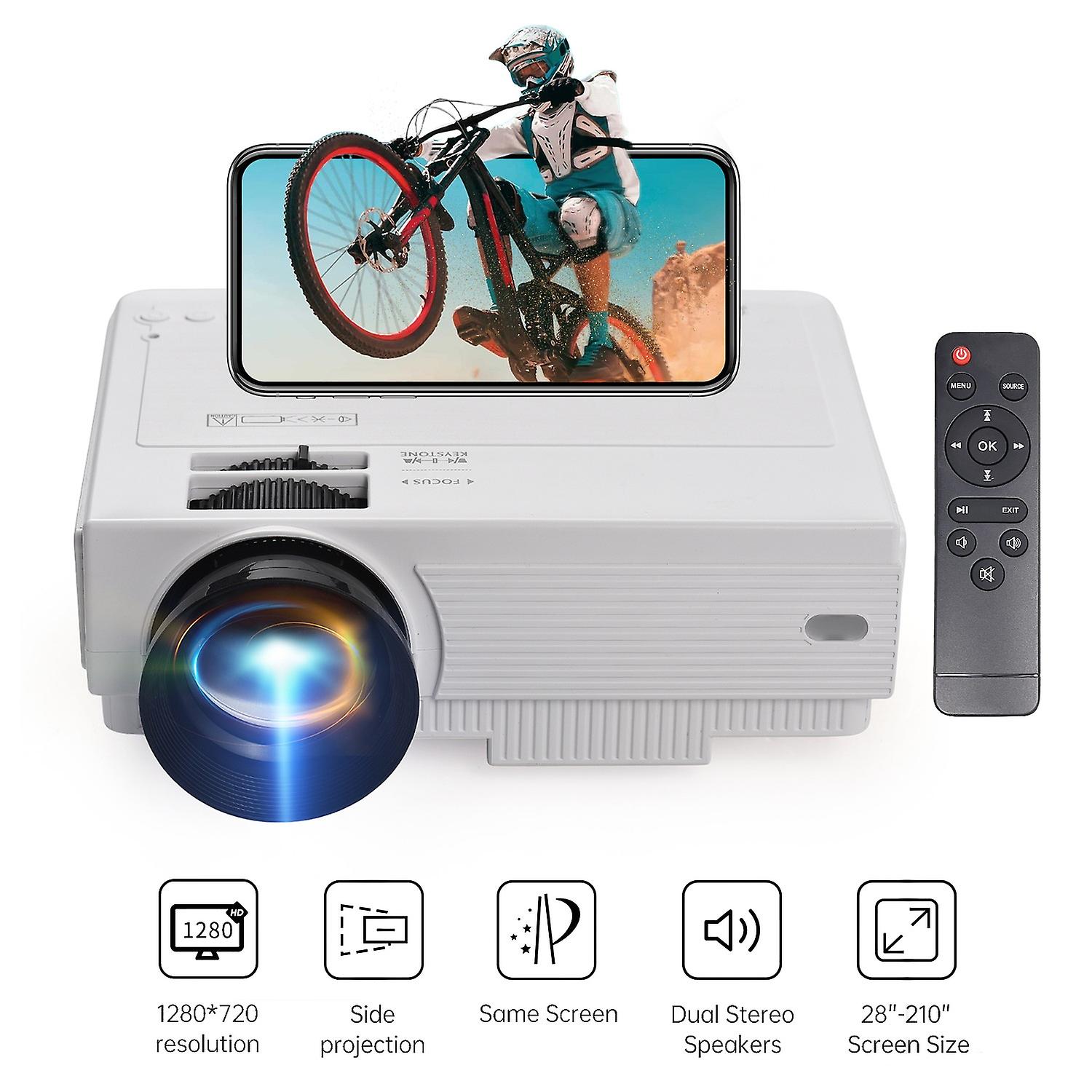 Mini Projector with WiFi Android 9.0 System Support 210in Display Same Screen Technique Movie Projec