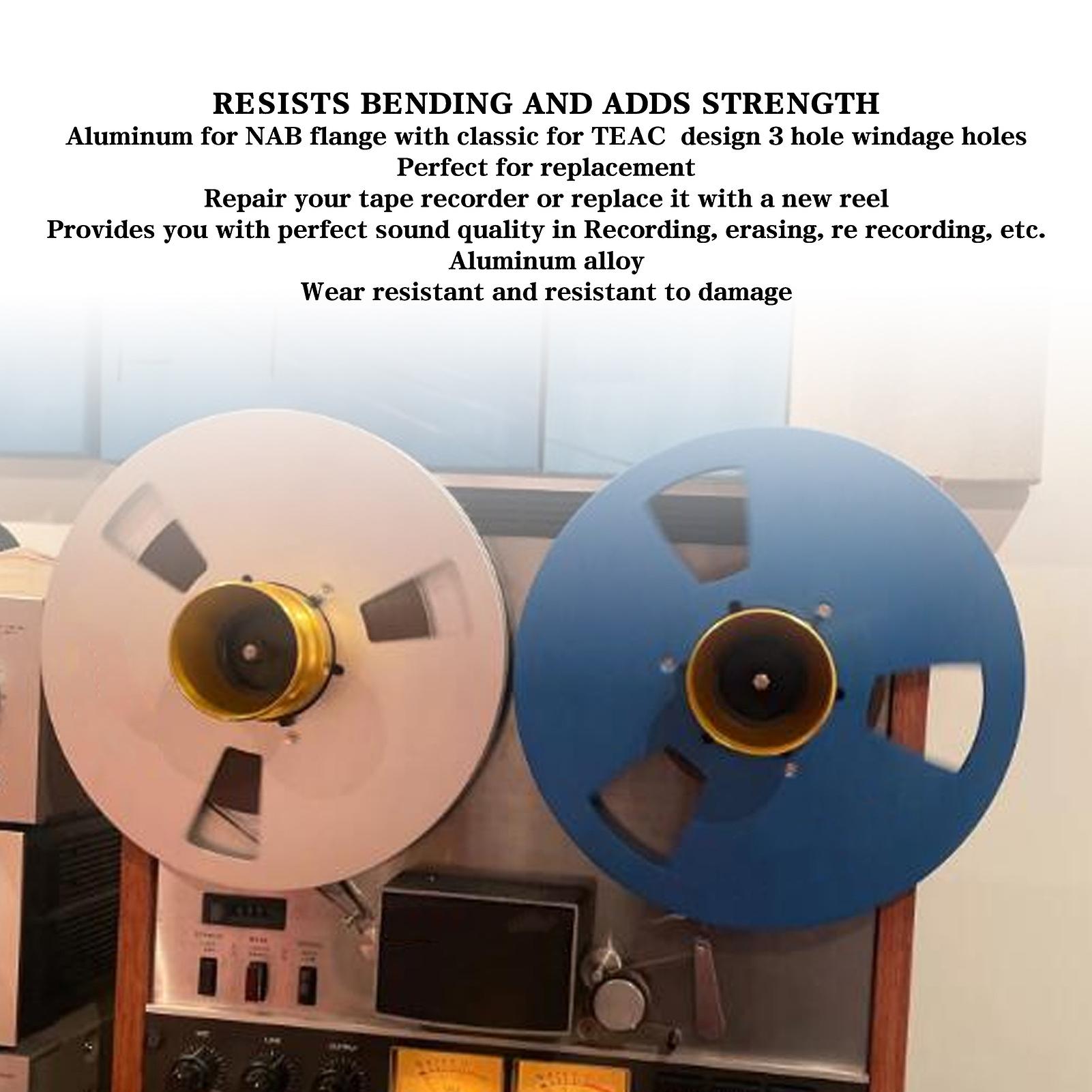 1/4 10 Inch Empty Tape Reel 3 Holes Open Reel Sound Tape Empty Reel Aluminum Reel Tape Reel for Nab Reel Blue