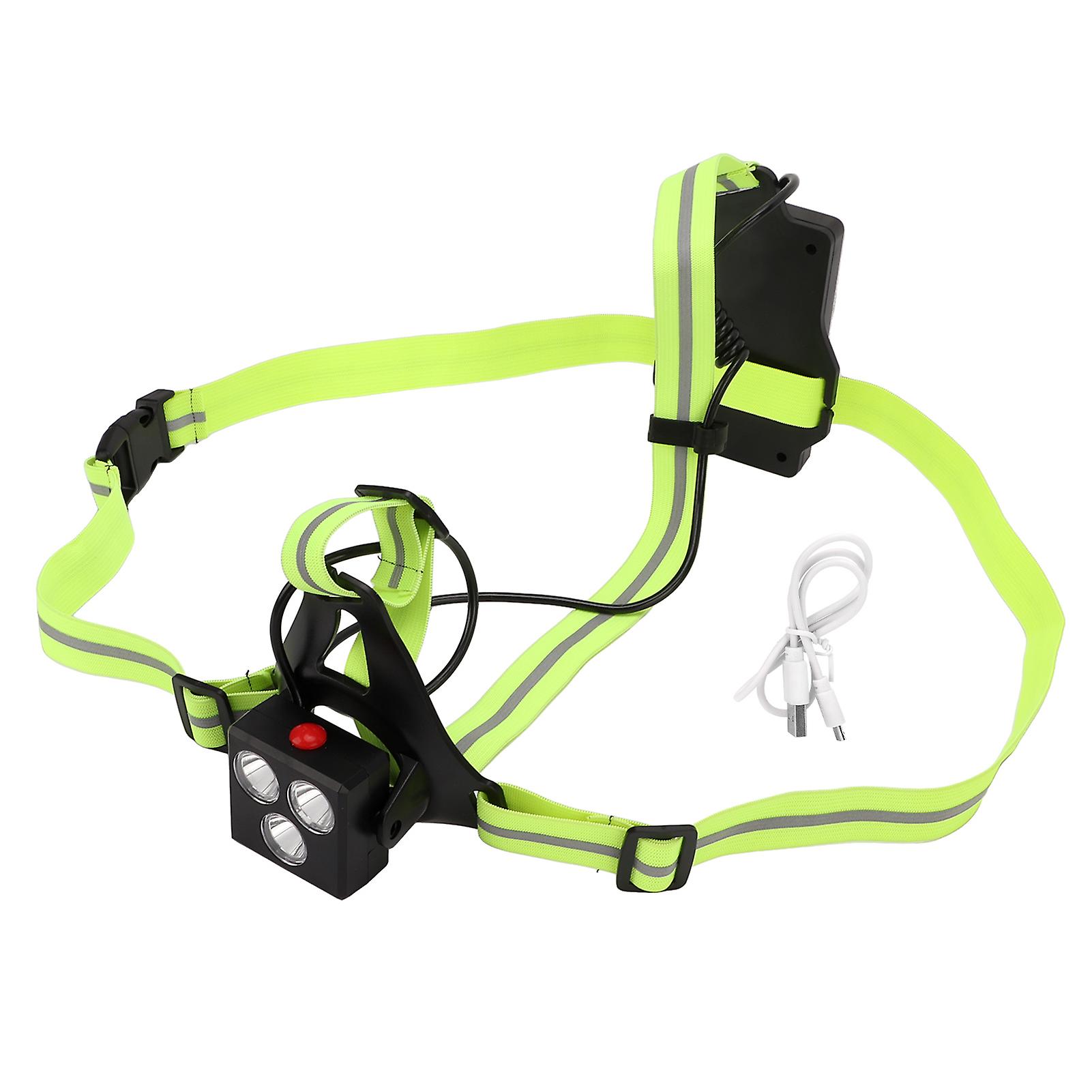 Adjustable USB-Rechargeable LED Running Light with 3 Modes & Reflective Strip for Safety