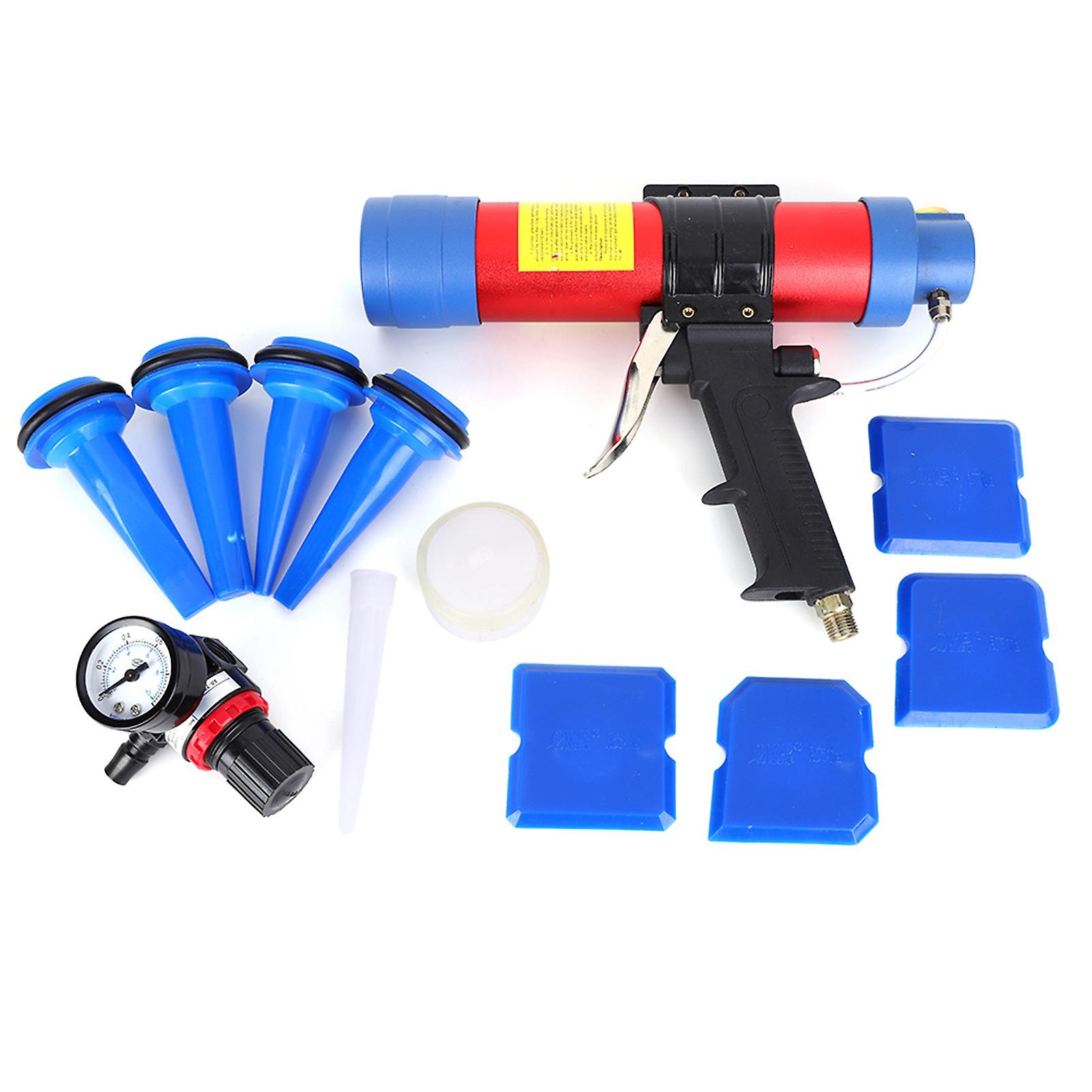 310ml Pneumatic Adjustable Pressure Glass Glue Gun Caulking Gun with Adjustment Valve
