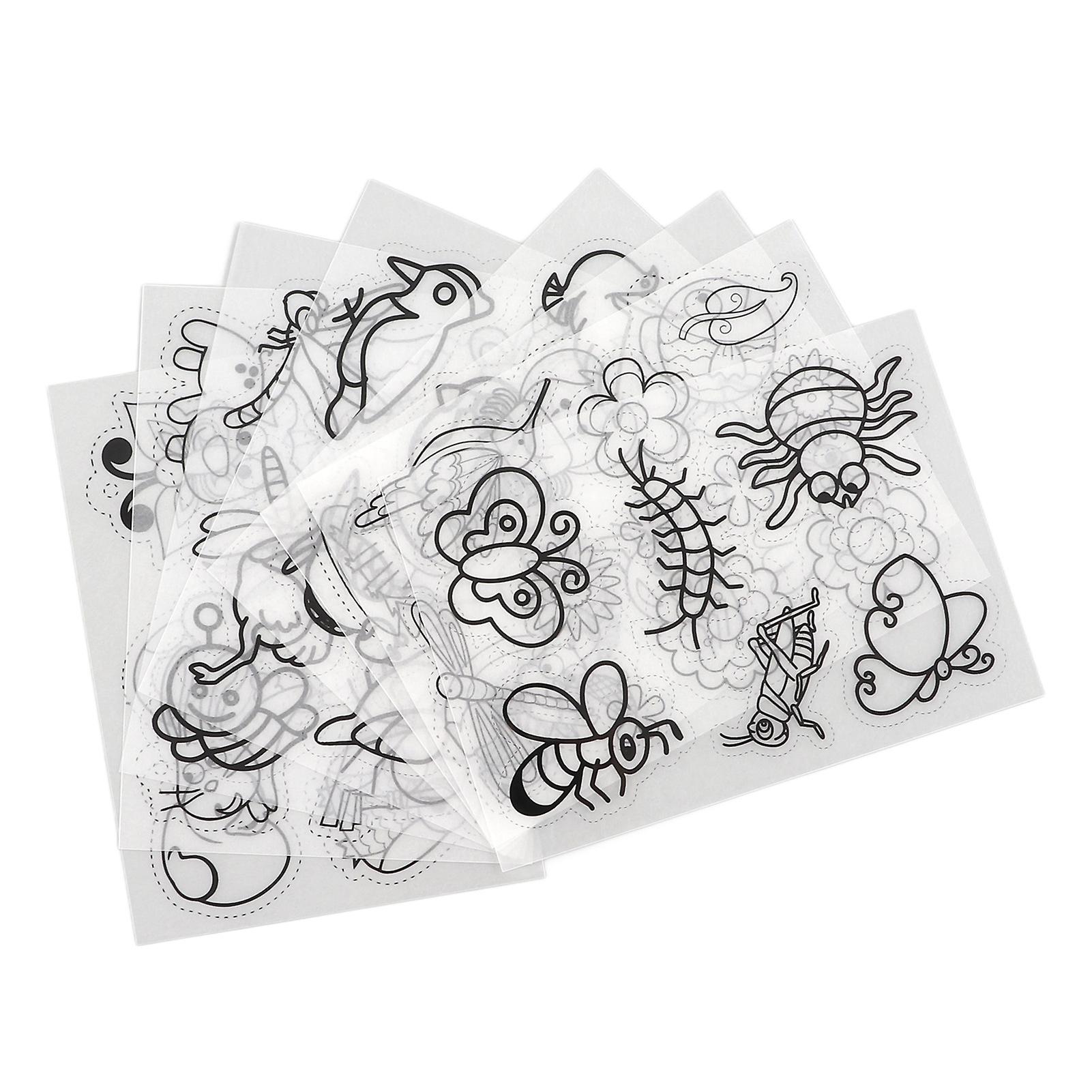 Heat Shrink Sheets 8 Pcs Hand Painted DIY Printing with Pattern Filling for Kids Craft School Project DIY OrnamentsBird Series JS 83 