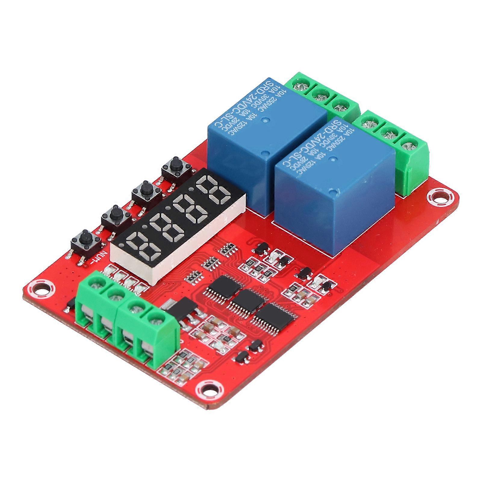 Time Delay Relay Multi Functional 2-Channel Self Lock Cycle Timing Module Board24V
