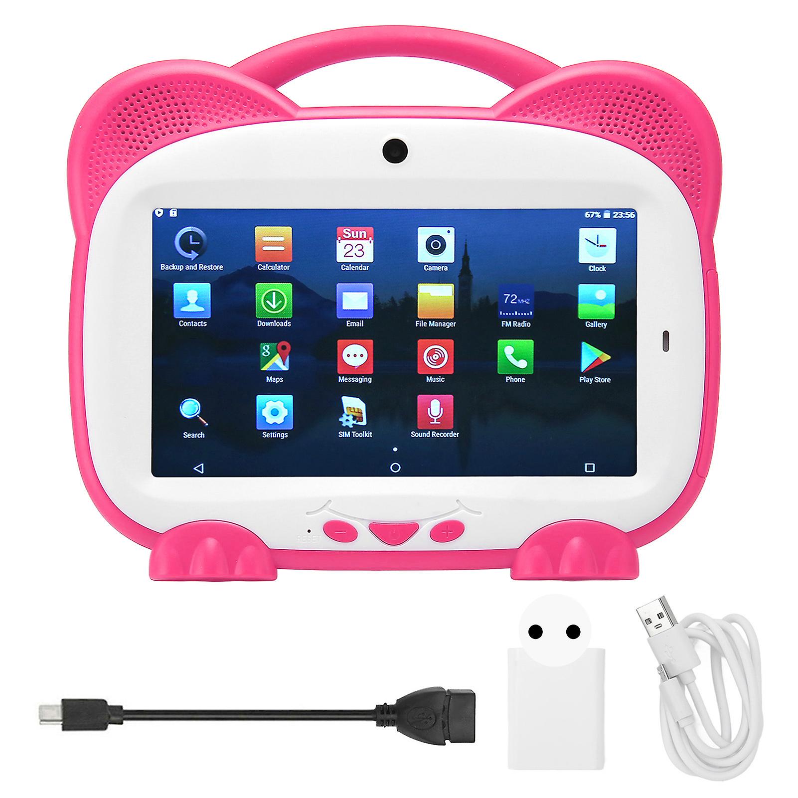 Tablette tactile pour enfants 7 pouces sous Android 10.0, compatible Bluetooth, appels Wi-Fi, 4 Go/32 Go, quad-core, double caméra