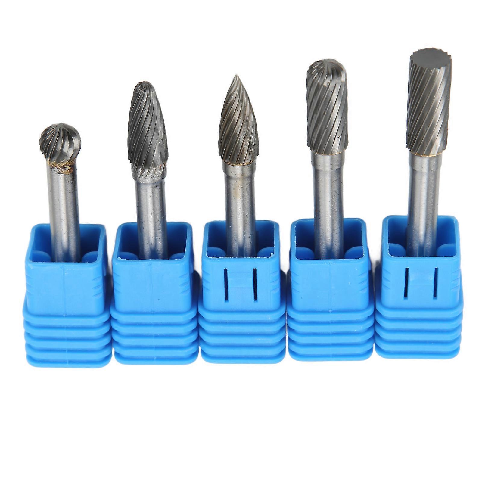 Single Cut Rotary Burr File Set: Tungsten Carbide 6mm Shank for Woodworking