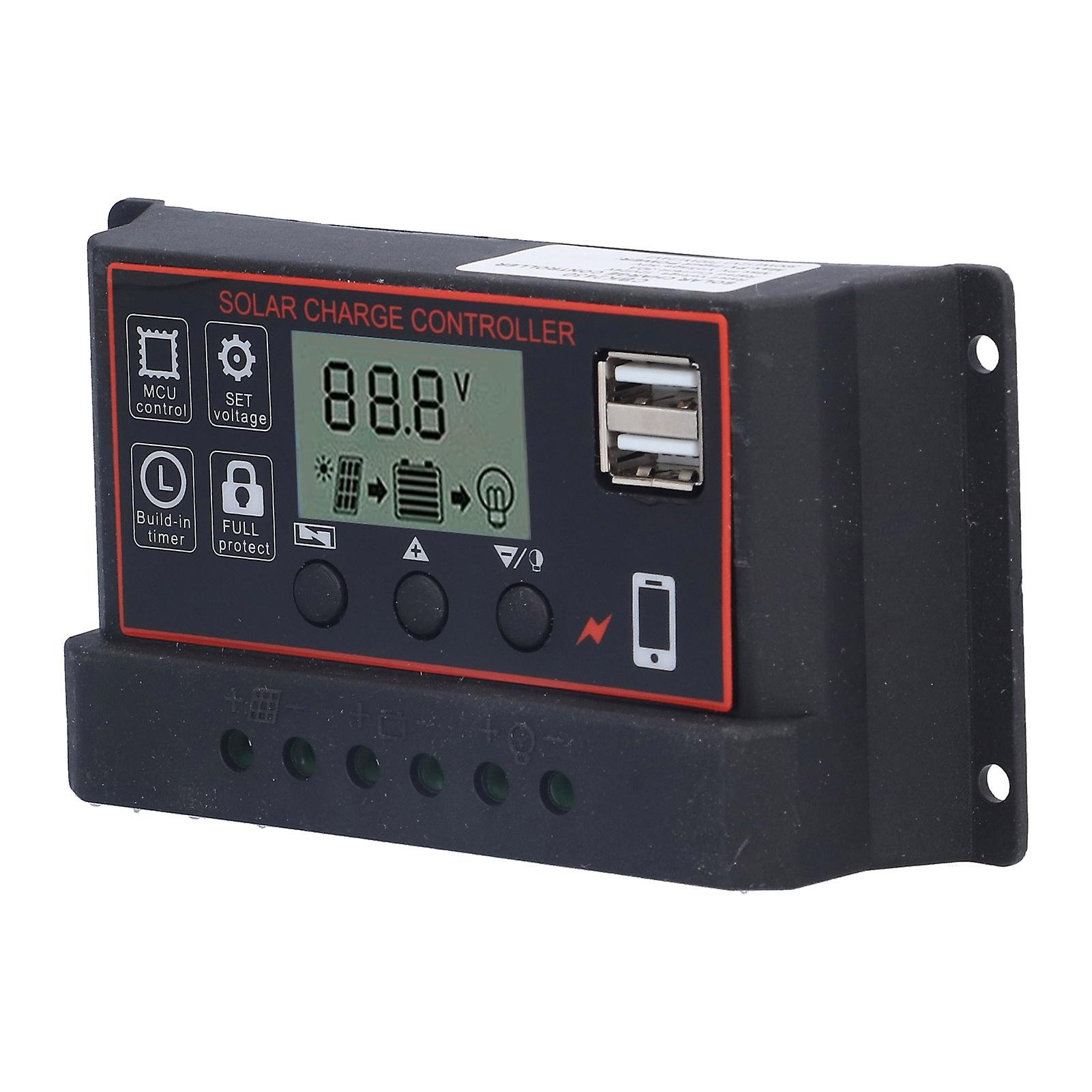 Adjustable 12V/24V 10A Solar Charge Controller Red Smart Regulator