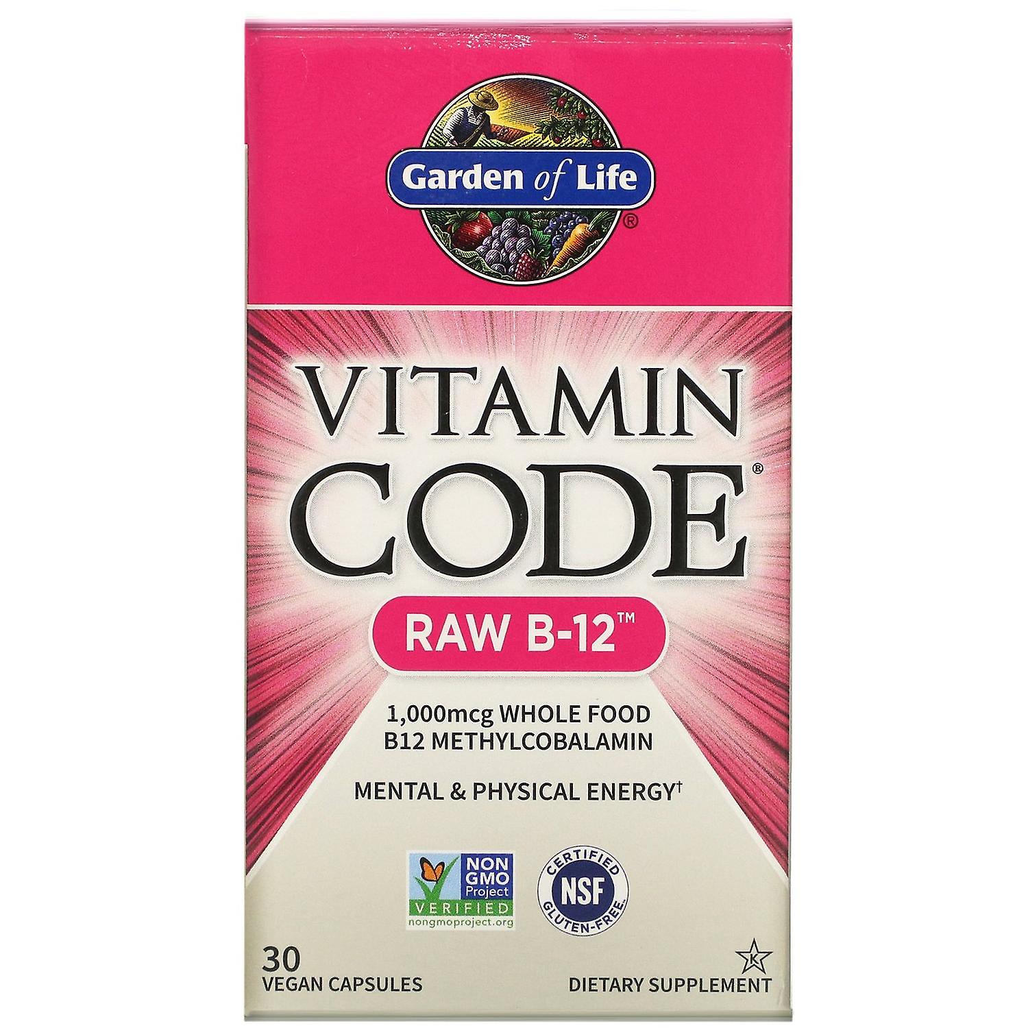 Garden of Life, Vitamin Code, RAW B-12, 30 Vegan Capsules