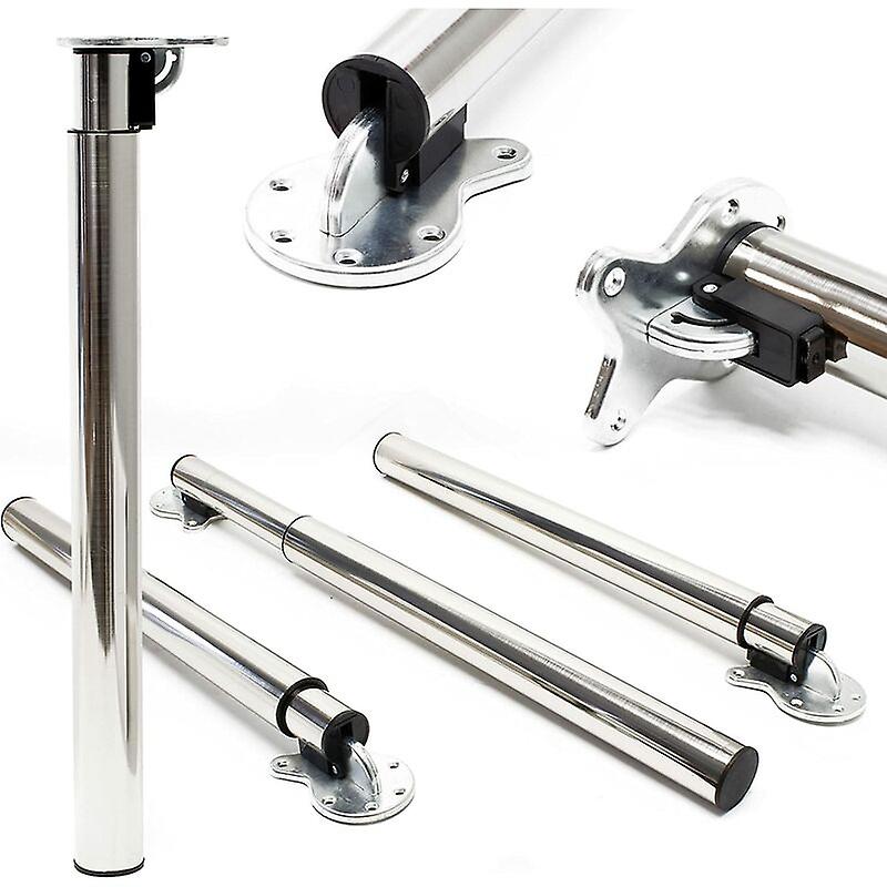 1x Nickel Table Leg Height Adjustable Table Support 70-110cm