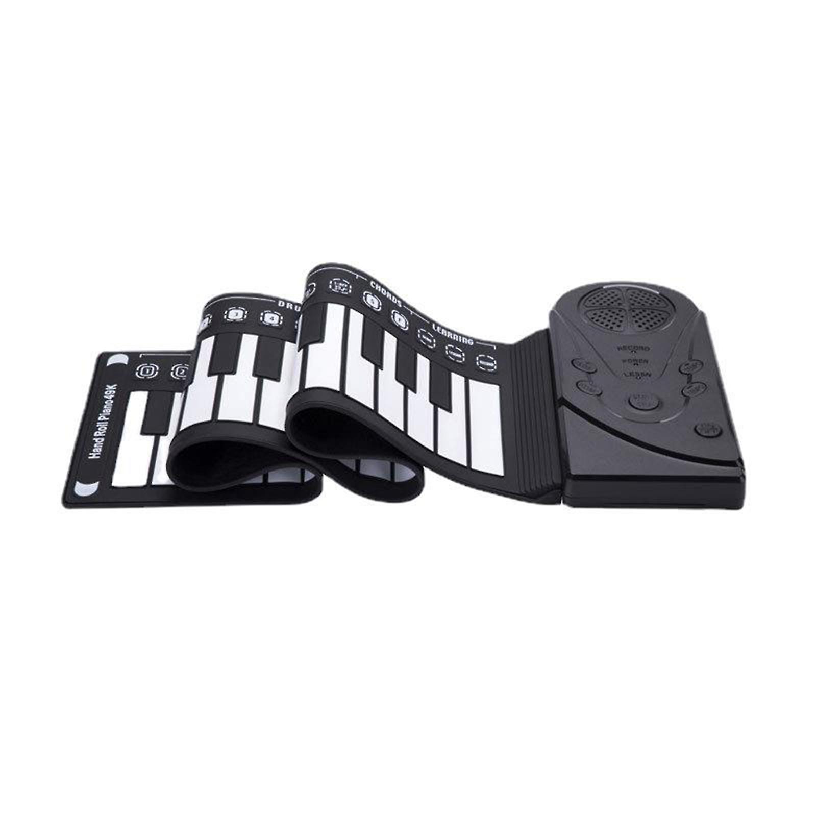 Portable Rolled Piano 49 Keys Soft Silicone Digital Piano with Foldable Keyboard Educational Gift for Kids Beginners