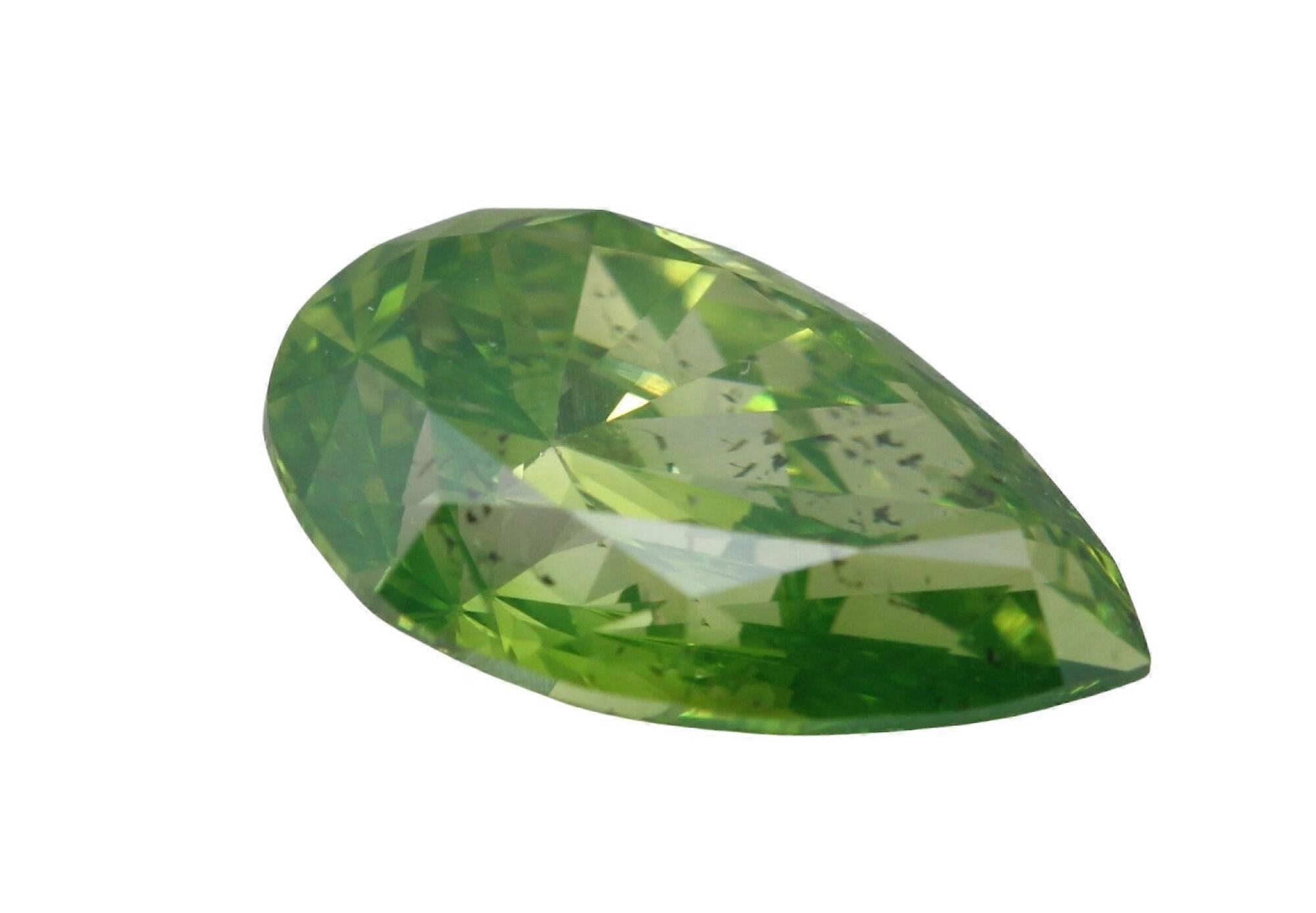 Pear Natural Mined Loose Diamond (2.05 Ct Green(Irradiated) SI1(Enhanced Drilled) Clarity) IGL