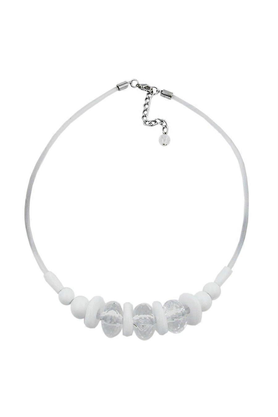 Necklace Transparent/faceted/white Beads - Gl02789