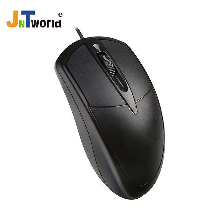 JNTworld Wired USB Mouse For PC Laptop Computer Optical Scroll Wheel Black FULL SIZE