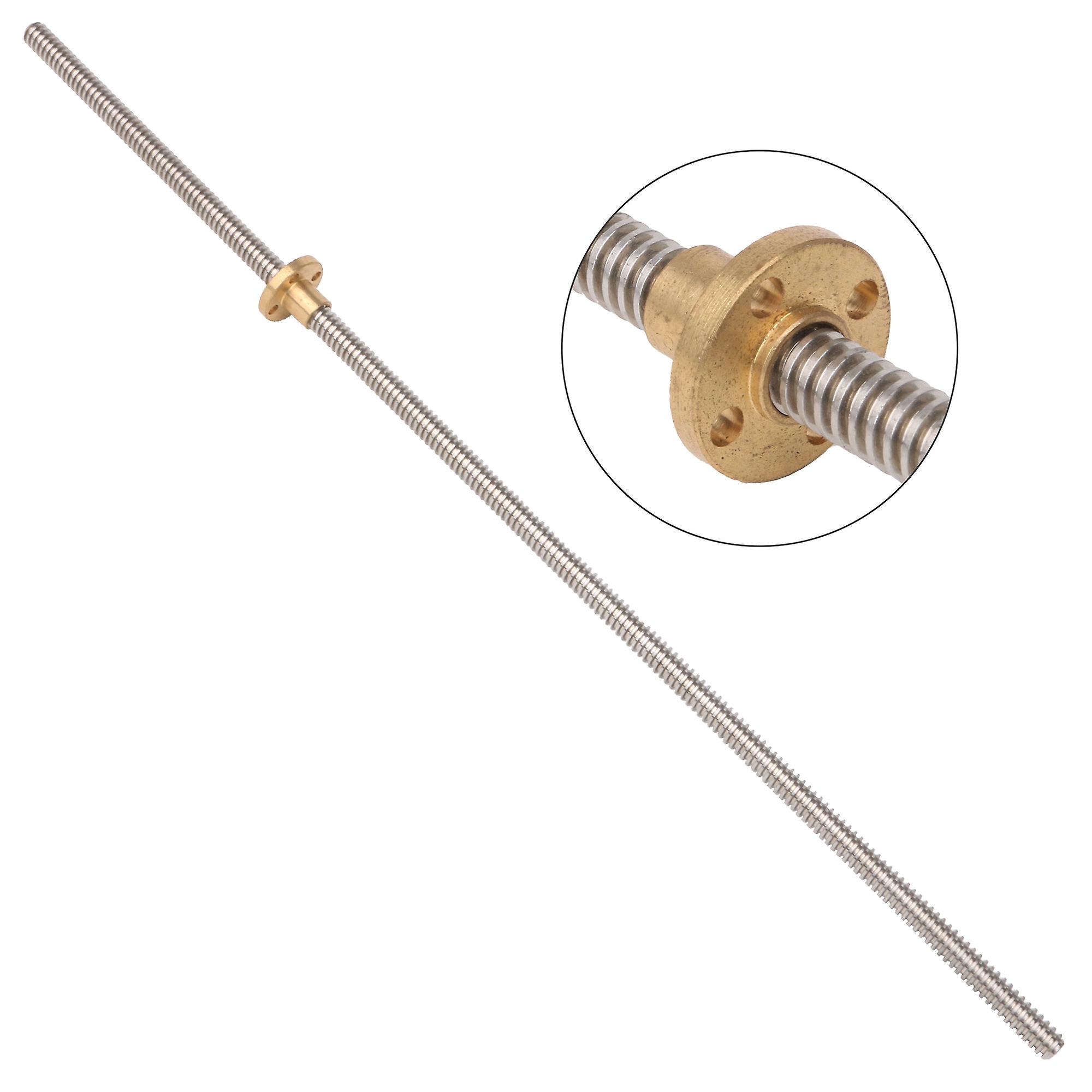 400mm Length 2mm Stainless Steel Lead Screw with Brass Nut for 3D Printing