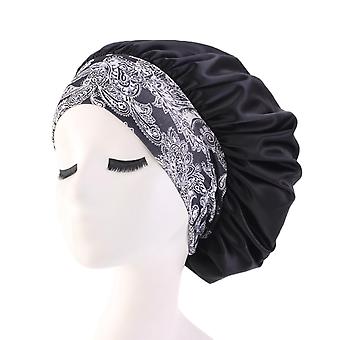 Veeki Set of 5 Waterproof Satin Bonnet,Wide Band Shower Hat,Satin Sleeping Cap,Satin Hair Bonnet, Adjust Wide Band Shower Hat Hair Cover for Women Hai