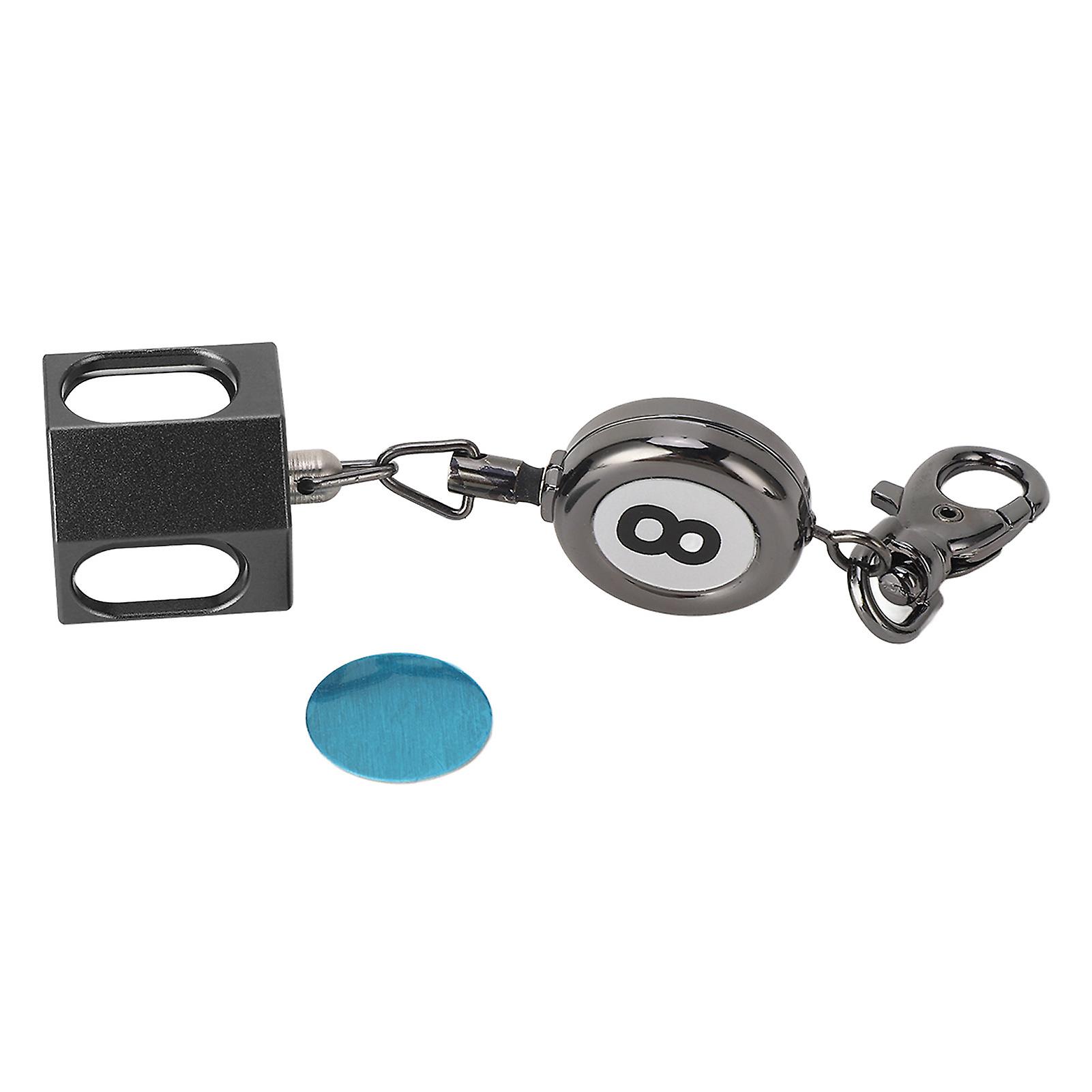 Retractable Billiards Pool Cue Chalk Holder Retractable Drawing Belt Clip Practical Tool Magnetic Billiard Chalk Box Black