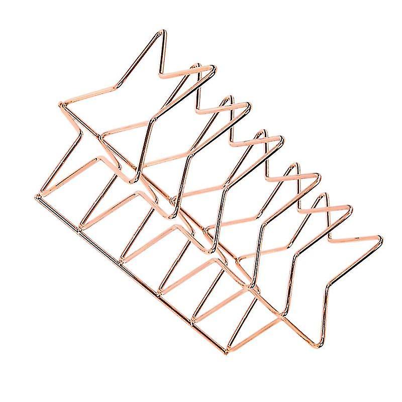1pc Star Design Desktop Bookshelf Iron Art Book Rack Creative Bookstand Simple Bookend For