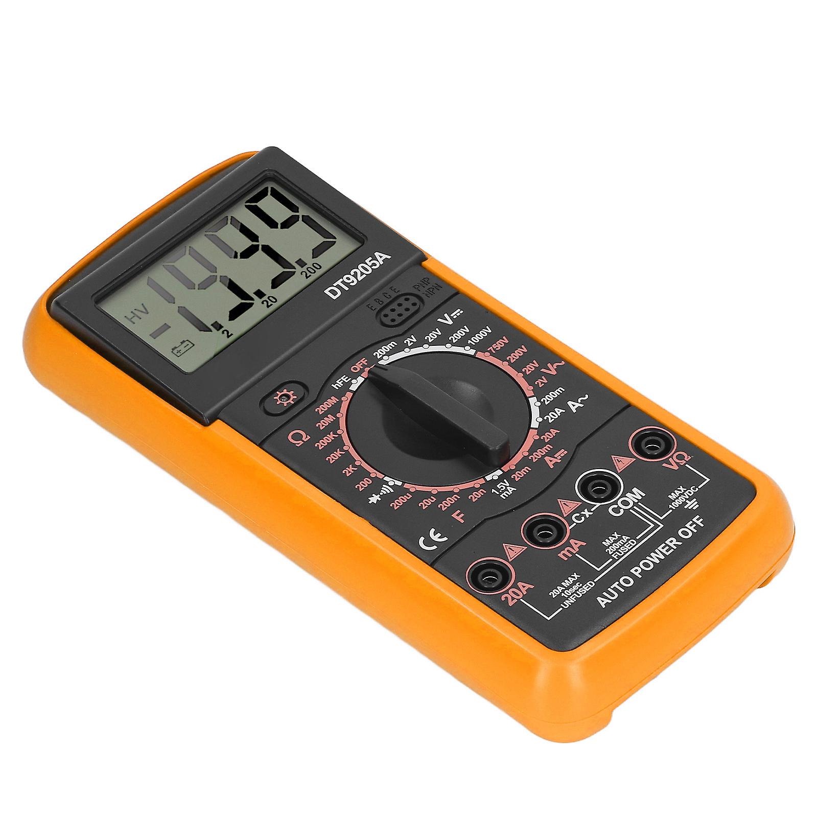 Smart Digital Multimeter LCD Display Multifunctional Circuit Detection Meter for Household Orange 