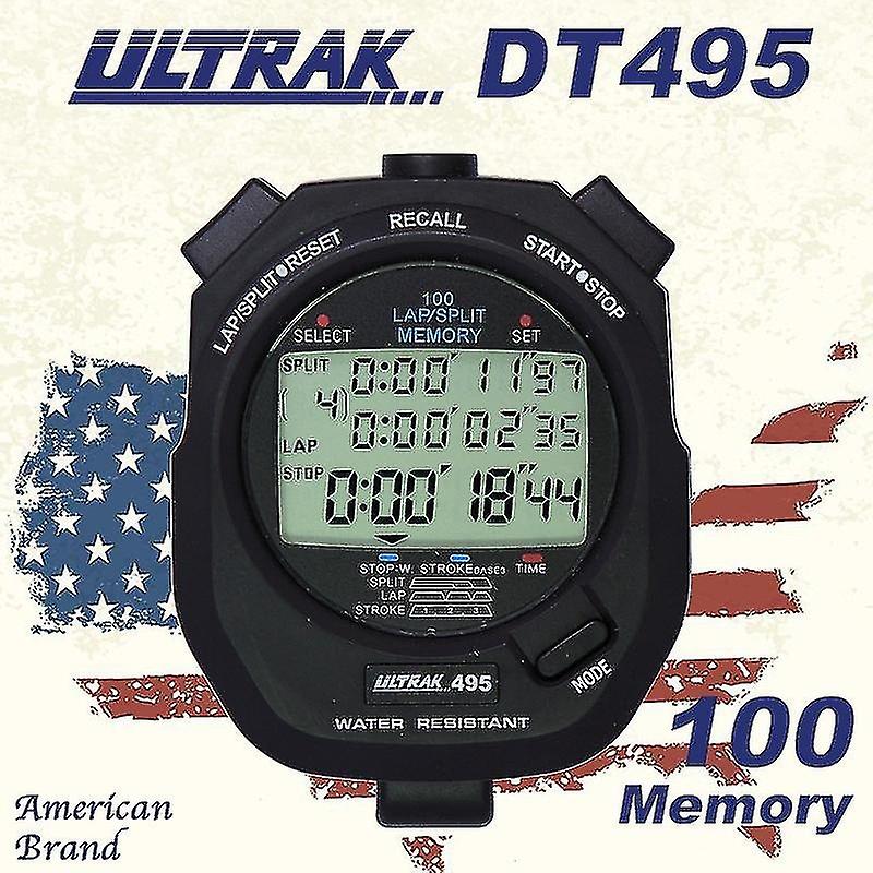 Ultrak 495 - 100 Dual Split Memory Stopwatch - Black-