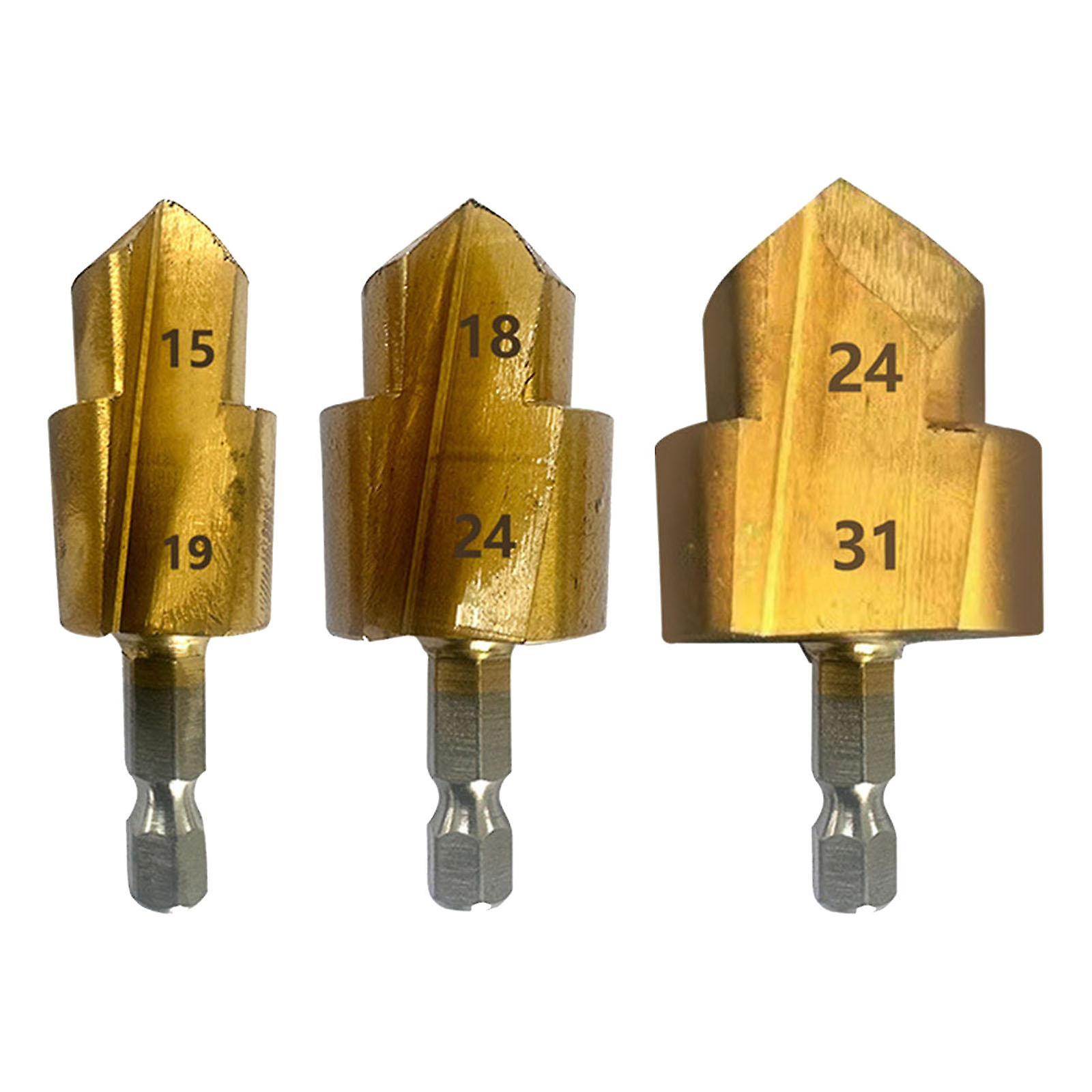 3Pcs Practical for Power Tools Easy to Install Ppr Lifting Stepped Drill