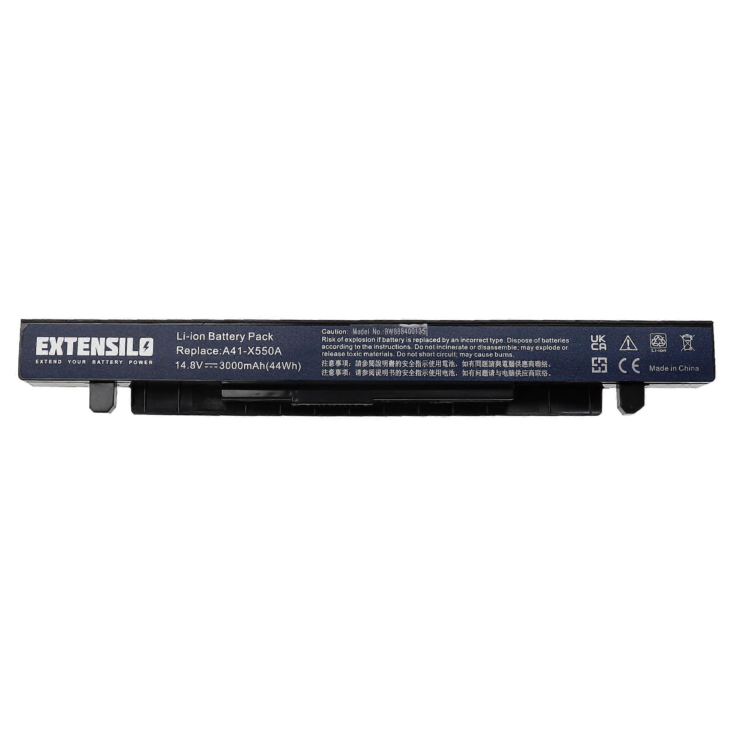 Bateria EXTENSILO kompatybilna z notebookami Asus X550CA, X452VP, X550E, X550C, X550L, X452V, X550LA, X550EA, X550CL, X550CC (3000 mAh, 14,8 V, Li-Ion)