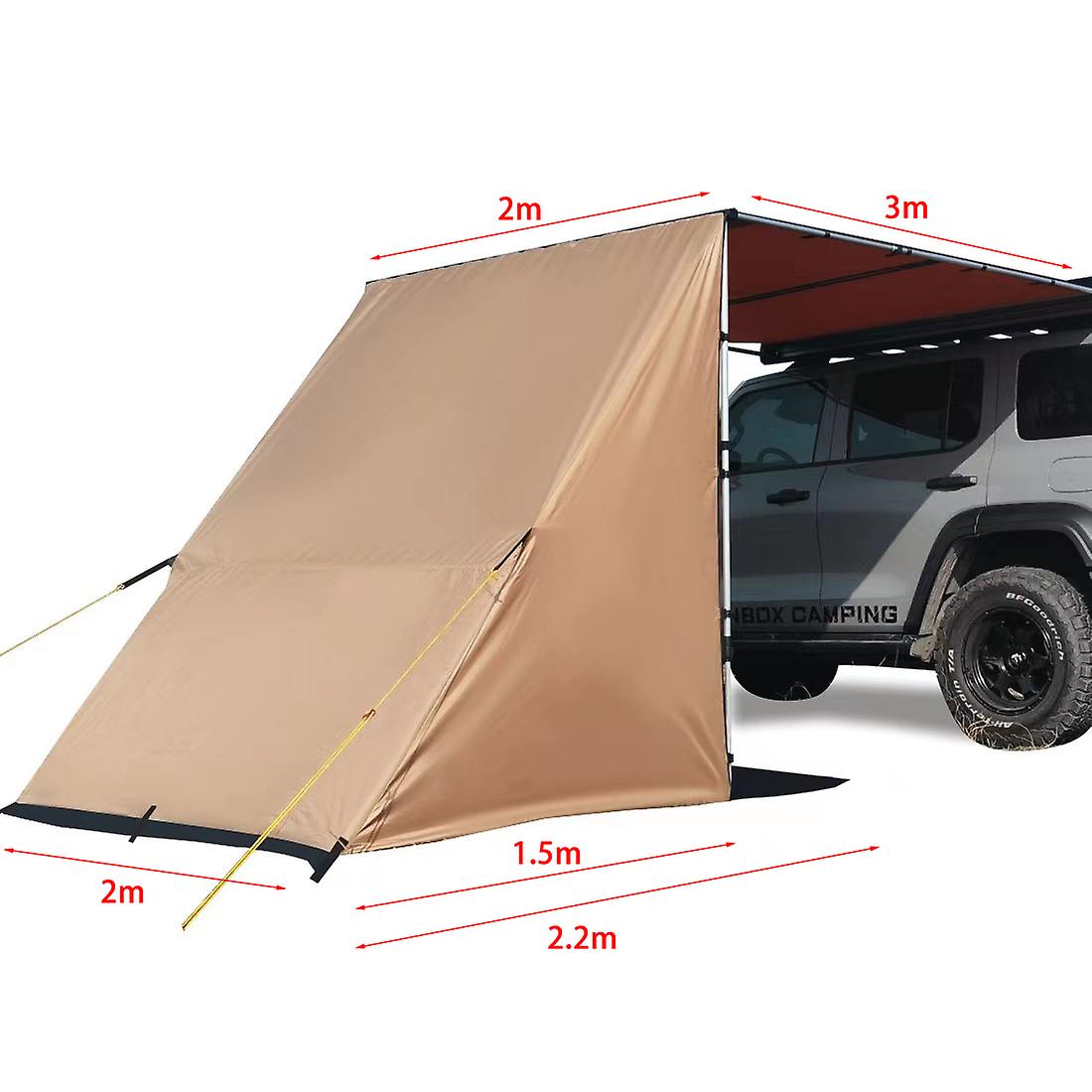 Sunnday Retractable Car Camper Awning With Black Mesh Side Extension Overlanding Tent For Suv Truck