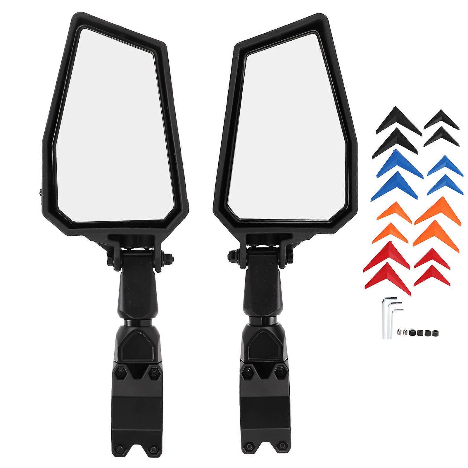 Side Rear View Mirrors 180 Degree Adjustable 1.75in Clamp Replacement for Polaris RZR 800 900 1000 XP E2U011