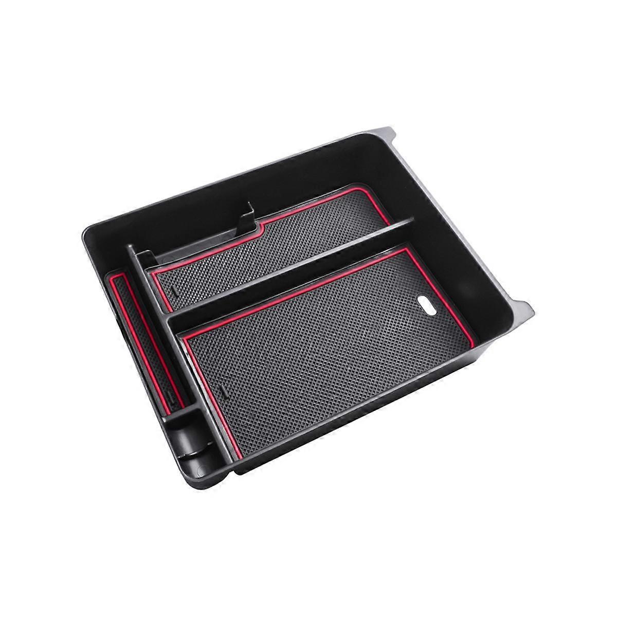 Center Console Organizer for Pilot 2023 2024 Accessories, Console Tray Armrest Container Storage Box, Black & Red