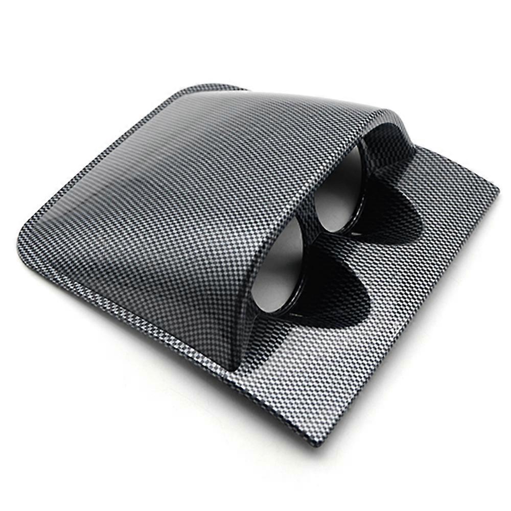 thumbnail interactive-video image 1 of 52mm Dual Dashboard Gauge Holder Pod – 2” Hole Meter Mount – Carbon Fiber Pattern 1 of 5