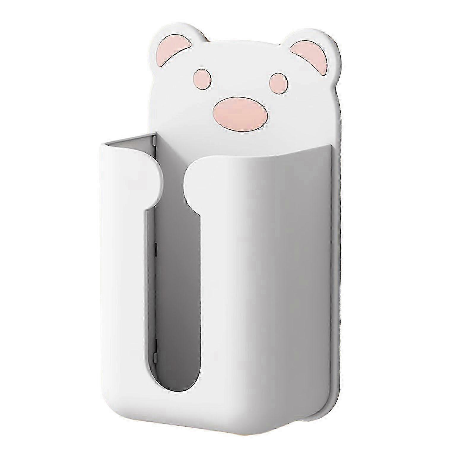 Wall Mounted Tissue Box Cover Modern Bear Shape Punch Free Tissue Box Cover Rectangular for Bathroom