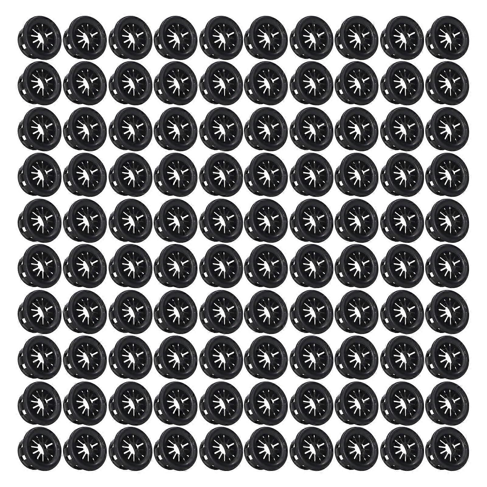 200 قطعة الحلقات الكابلات تثبيت مستقر مقاومة للحريق Pa66 معزول مشبك نوع الحبل غطاء ثقب سلك أسود الثقب الداخلي ضياء 15.7 مم / 0.62 بوصة