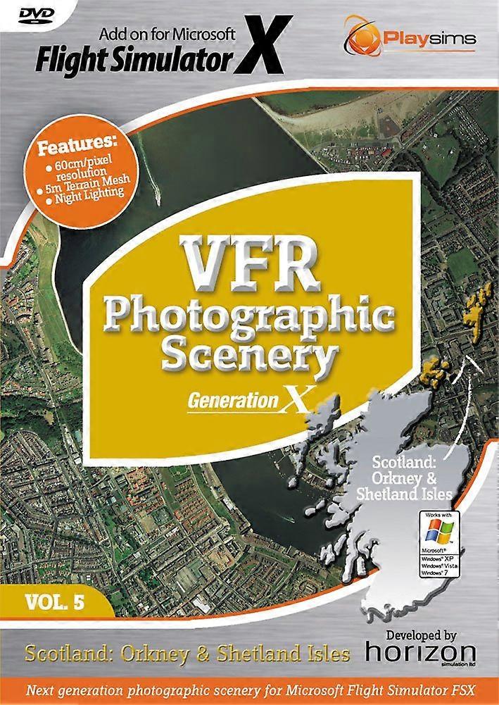 Playsims Publishing VFR Photographic Scenery Generation X - Volume 5 Scotland Orkney and Shetland Isles for FSX -  - PAL - New & Sealed