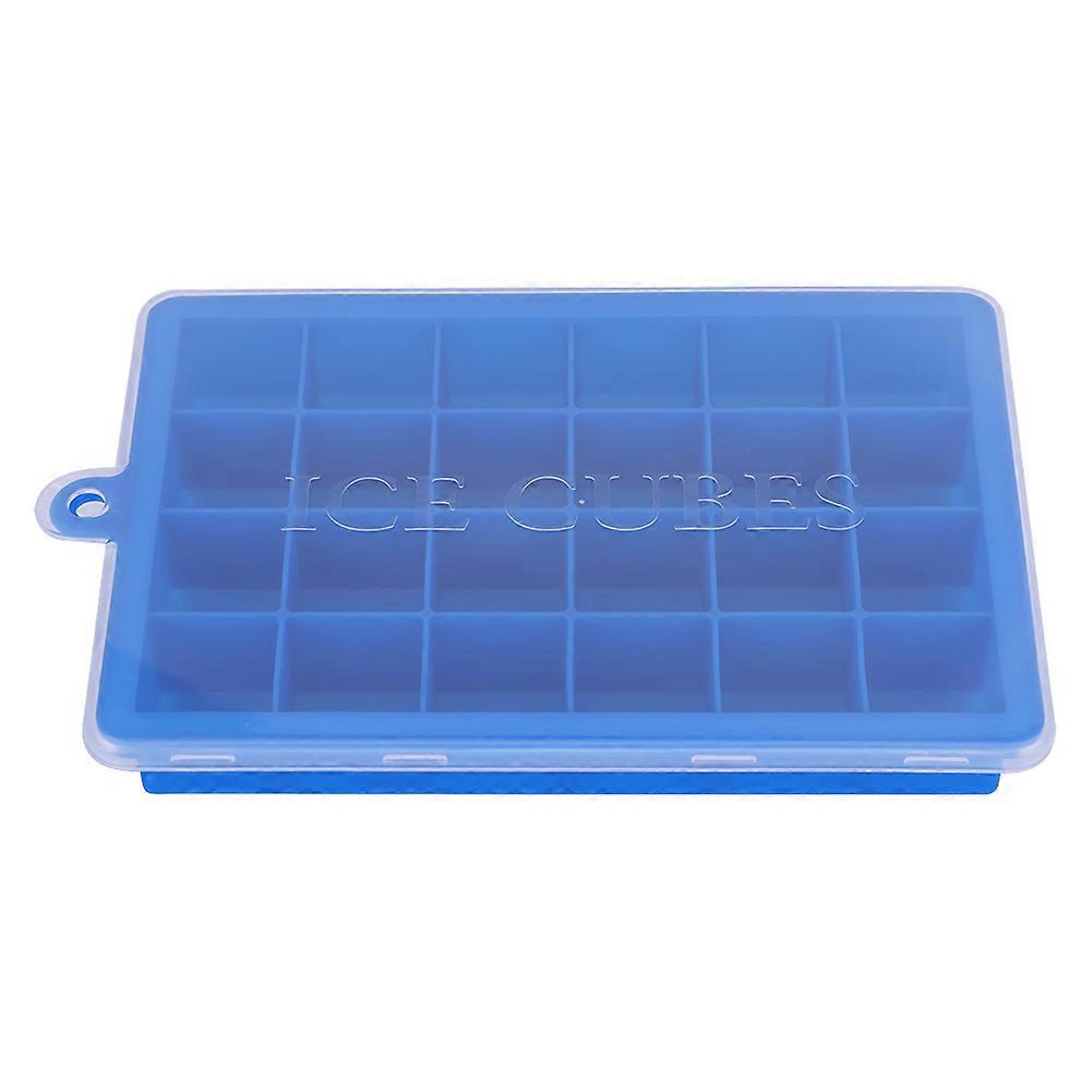 24-Cavity Square Ice Cube Mold Tray Pudding DIY Maker Silicone Mould Kitchen Tool(Blue)
