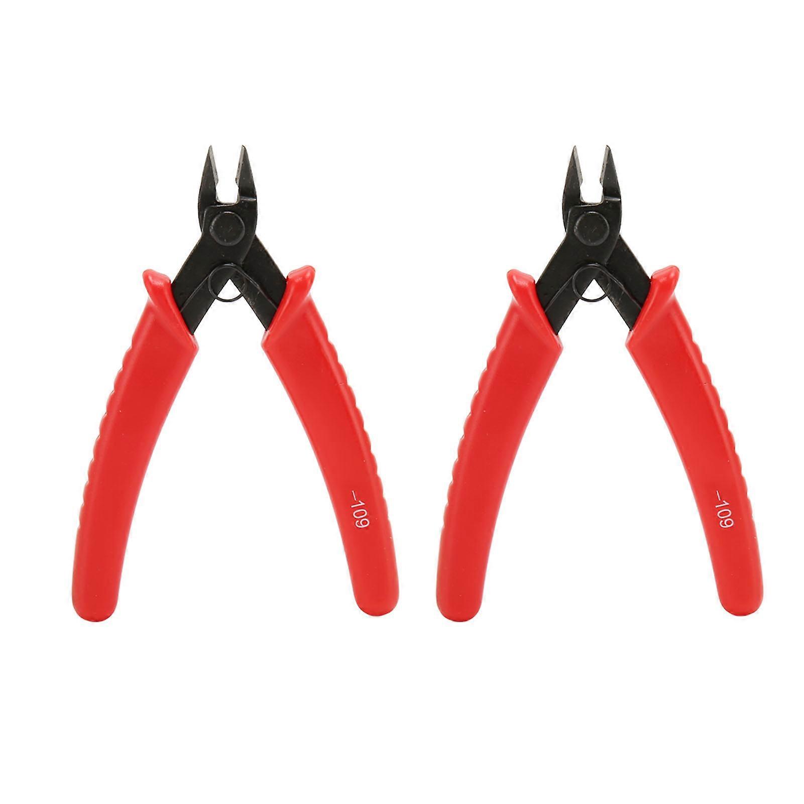 2Pcs Micro Wire Cutter Sturdy Steel Silicone Handle Easy Operation Mini Flush Cutter for Electronics Repair Cutting