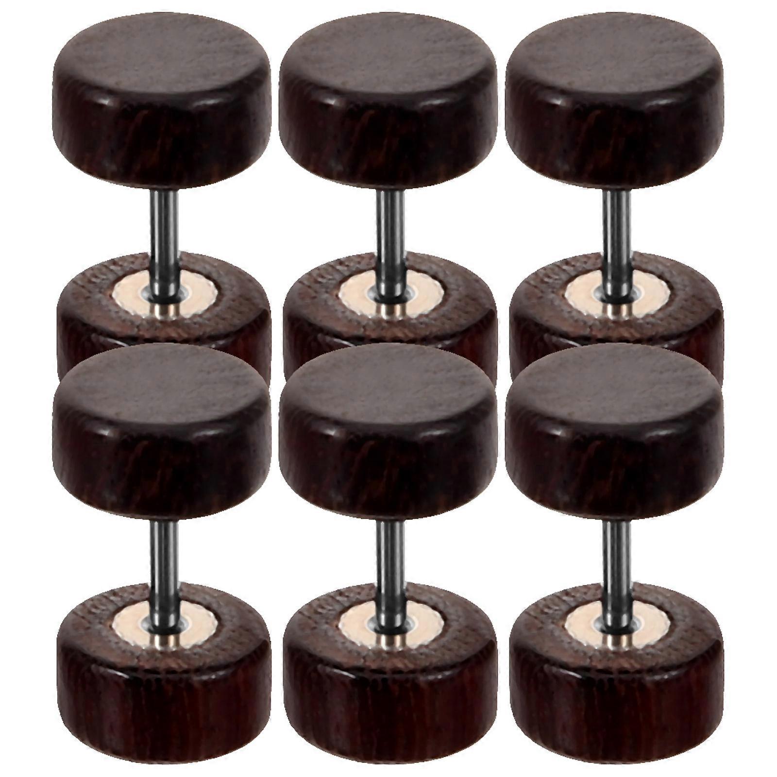 6pcs Faux Gauges Earrings Fake Gauge Fake Earrings Simplicity Ear Studs For Men