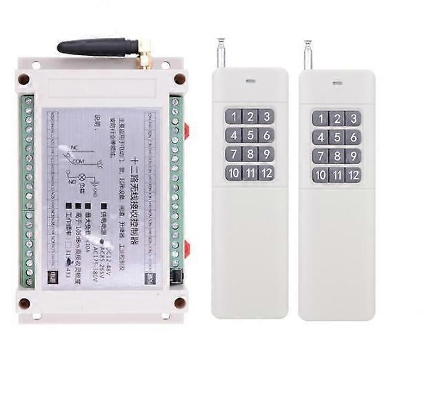 AC 110V 220V 250V 12 CH Remote Control Lighting Switch 12 channel 10A Relay 220V Receiver Industrial level 200-3000M Transmitter