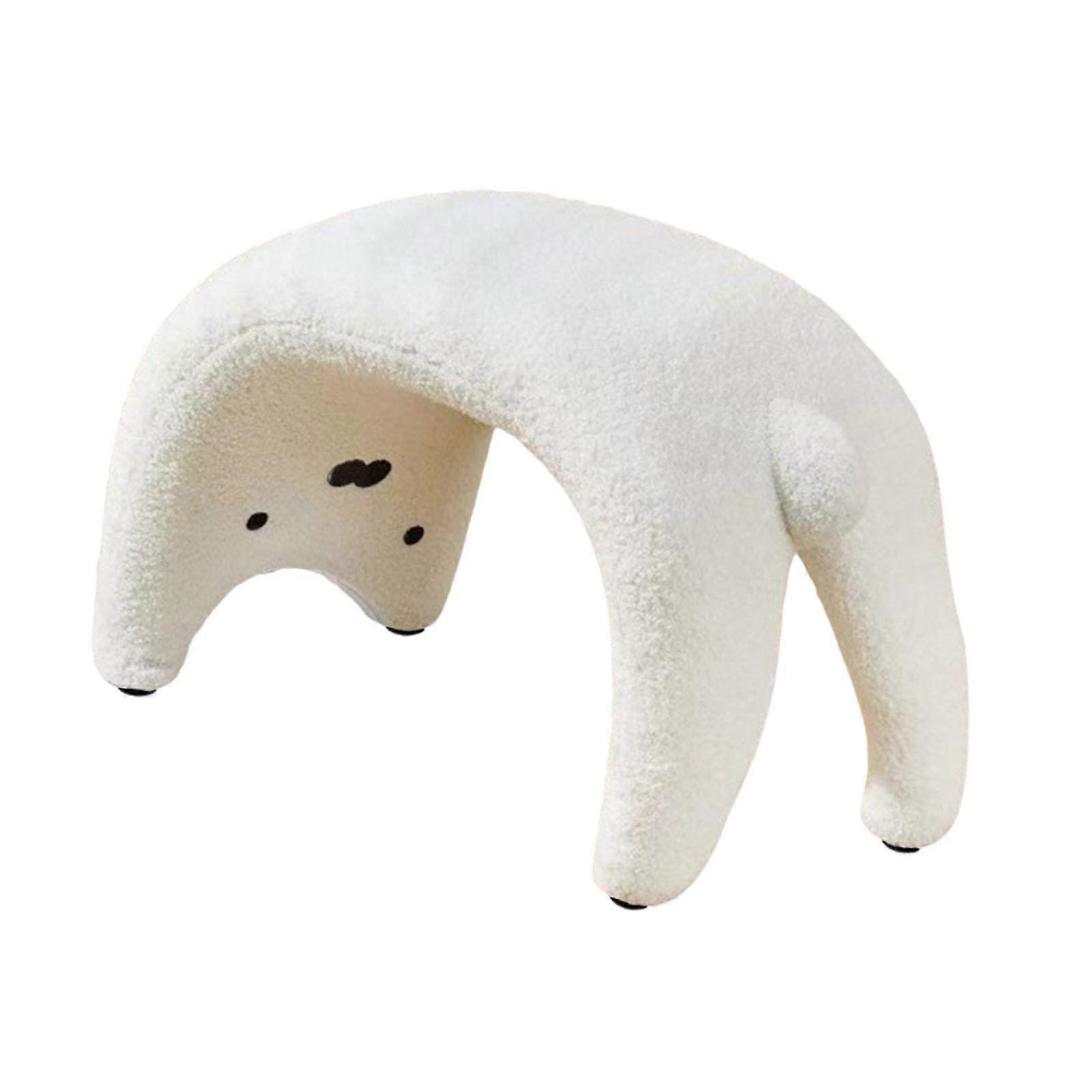 Step Stool Portable Decorative Shoe Changing Stool for Bedroom Kitchen Porch White