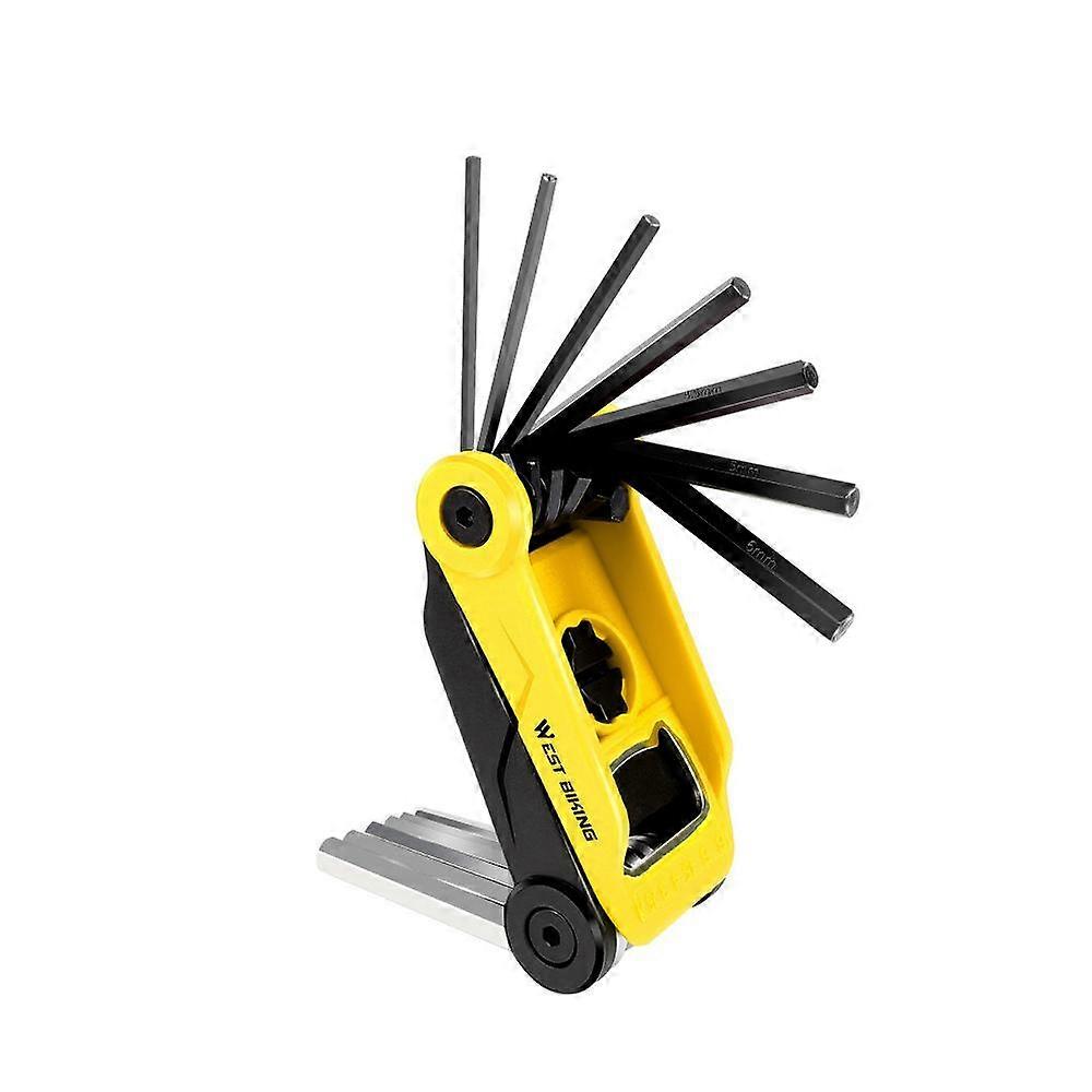 Kit instrument de reparare bicicleta 16 in 1, Galben/Negru