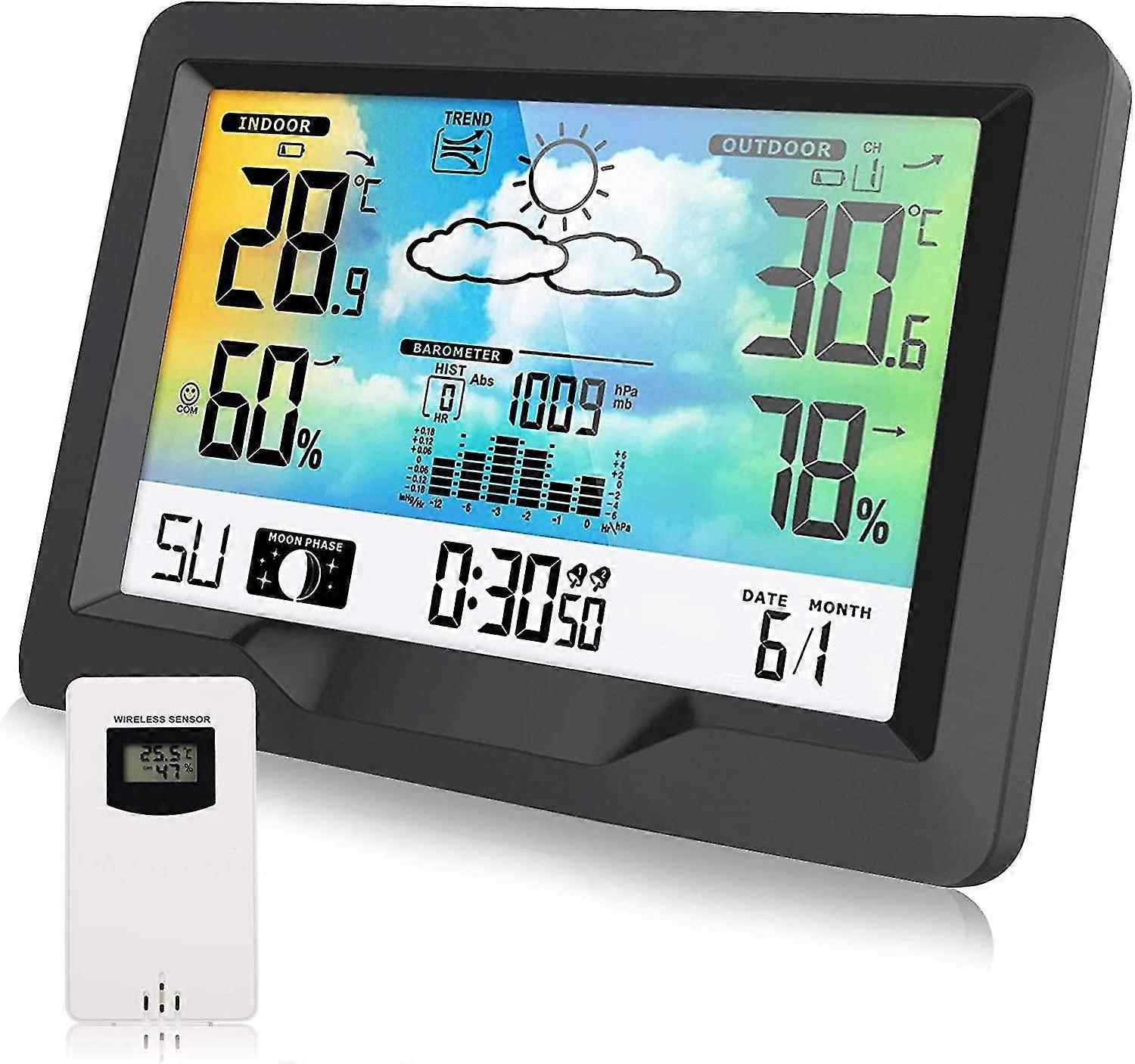 Wireless Weather Station, Radio Weather Station With Outdoor Sensor, Multifunction Radio Weather Sta