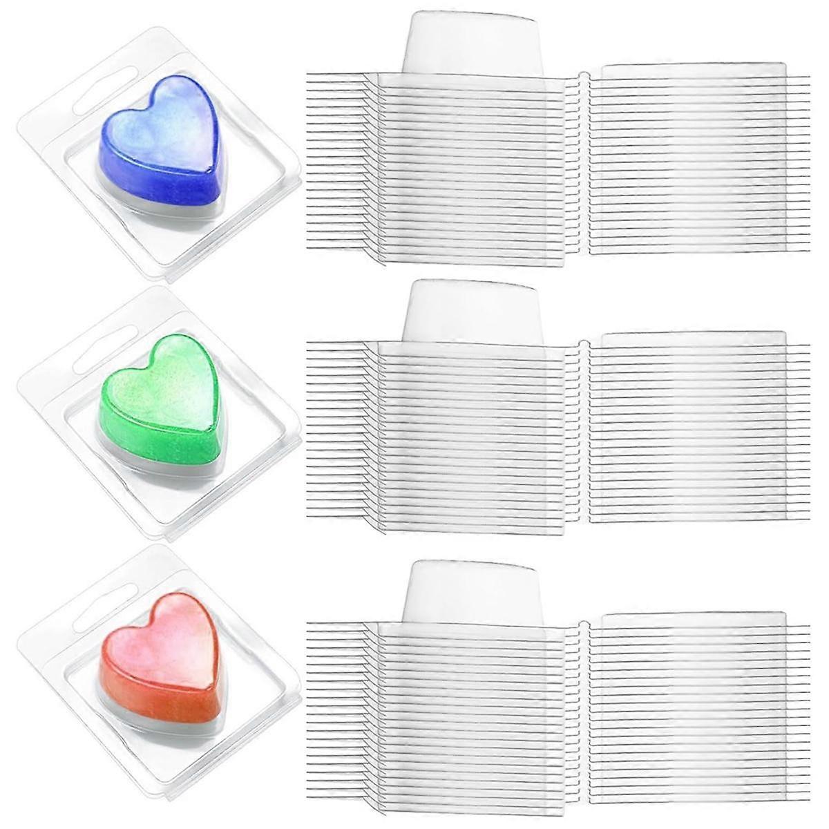 150 Packs Wax Melts Containers, Wax Melt Single Square Clamshell Mold Clear Single Square, Empty Plastic Wax Melt Mold