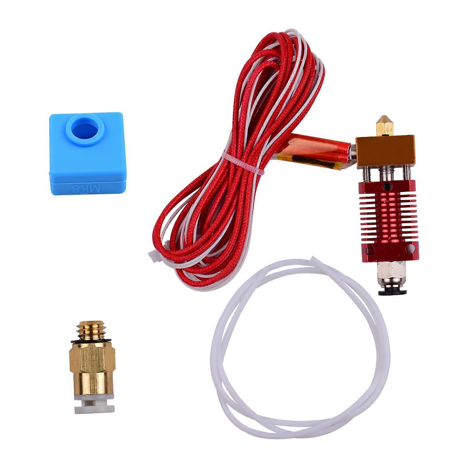 Metal Hotend Extruder Kit with 0.4mm Nozzle Aluminum Heating Block Silicone Sock 12/24V 40W Compatible with Creality CR-10 CR-10S Ender 3 Ender 3 Pro