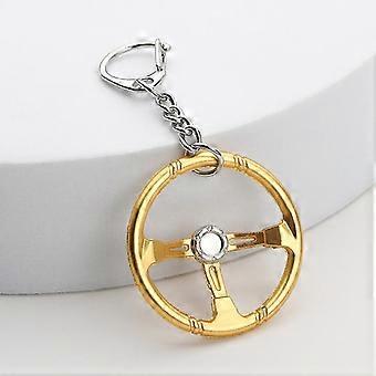 Key chain reusable zinc alloy steering wheel shape car key ring