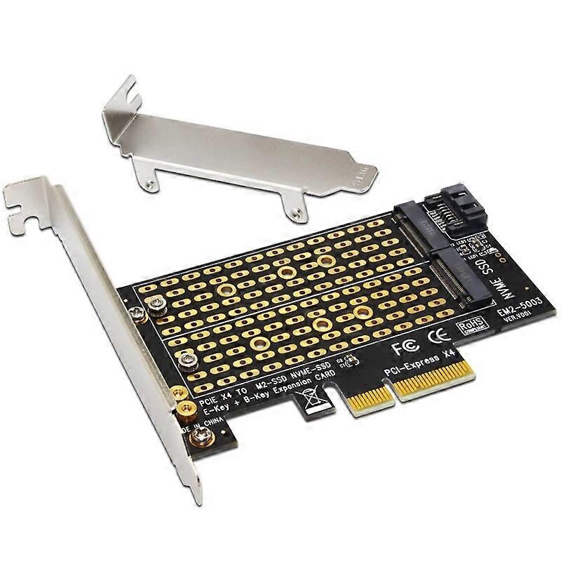 BTBcoin Add On Cards PCIE to M2/M.2 Adapter SATA M.2 SSD PCIE Adapter NVME/M2 PCIE Adapter SSD M2 to SATA PCI-E Card M Key B Key