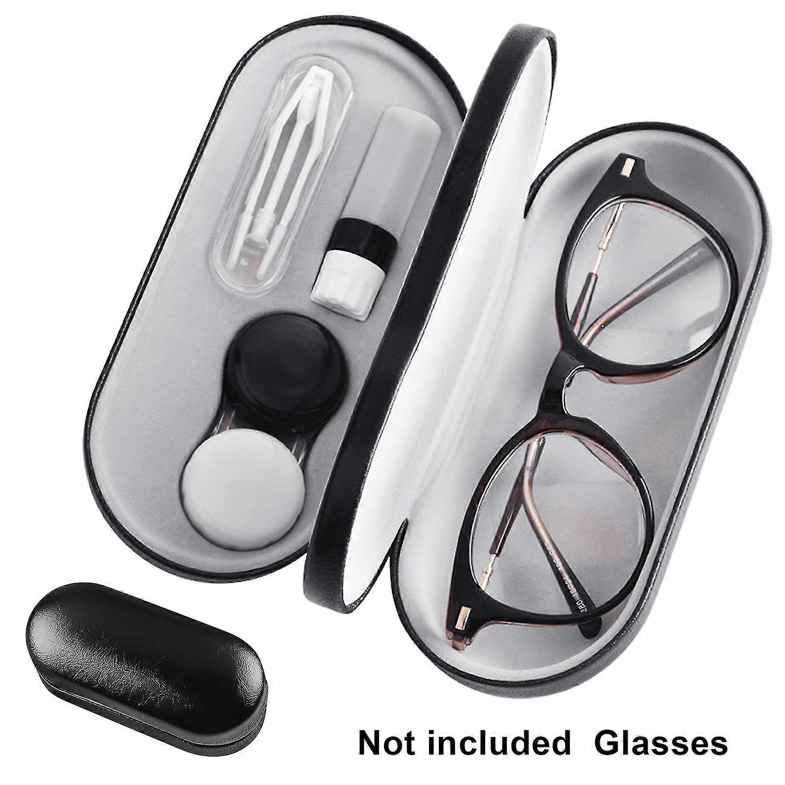 2 In 1 Eyeglasses Case Contact Lens Holder Double Layer Portable Container Box