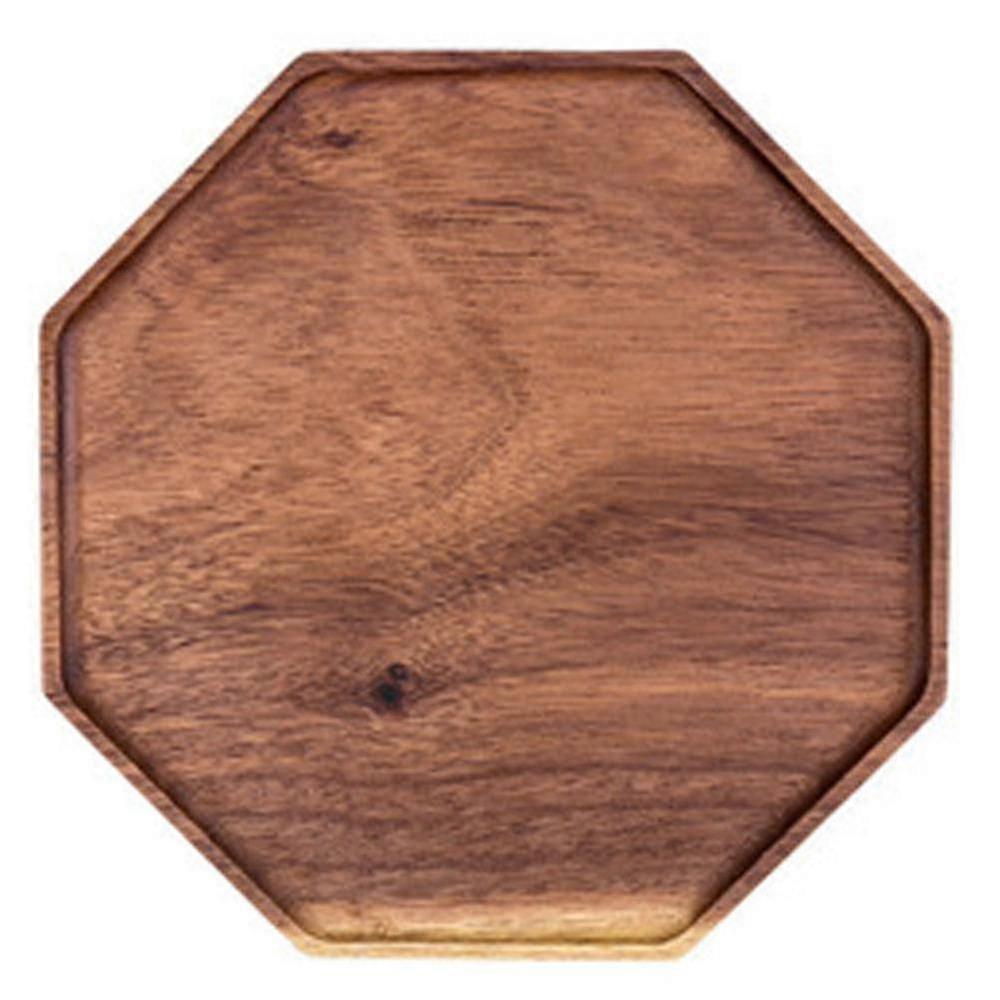Wood Serving Plate Octagonal Plate Multipurpose Dinnerware Tray Fruit Dessert Bread Snack Candy Pla