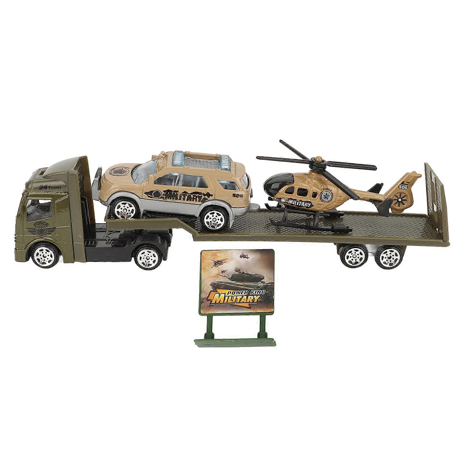 4pcs Set 1: 64 Alloy Engineering Car Vehicle Playset Set Simulation Construction Trailer Type C