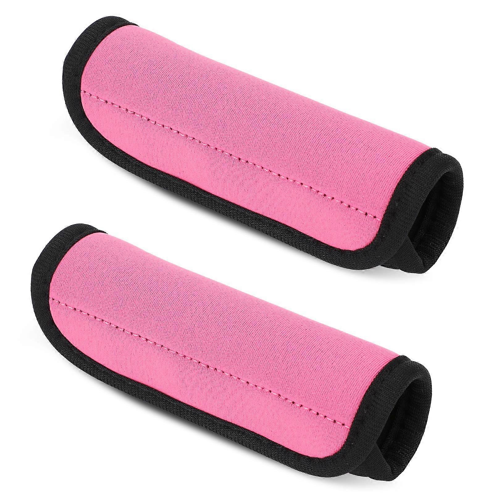 Shmshng 4PCS Gepäckgriff Wrap, Gepäck Identifikatoren für Koffer, Griff Schutzhülle, Baby Kinderwagen Handschuhe Rosa