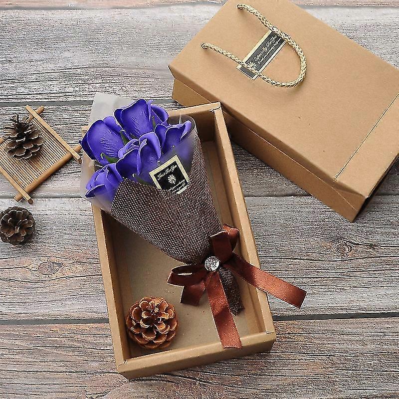 人工5バラの花の葉母の日ブーケ結婚式の家の装飾