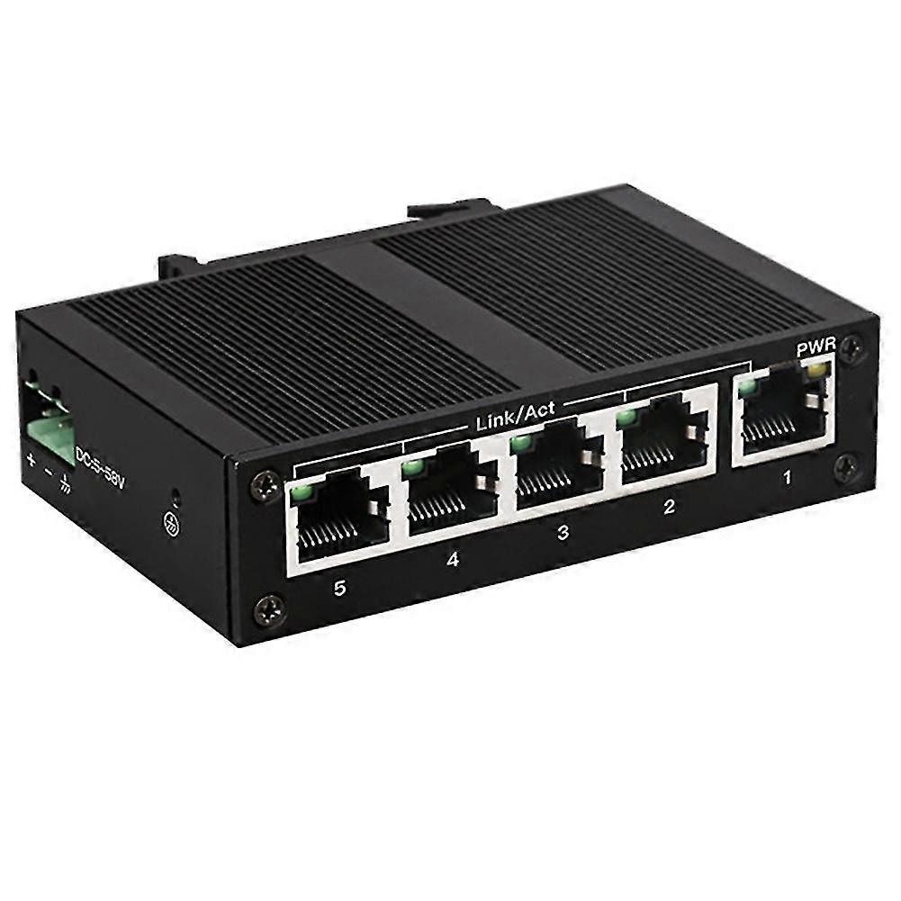 5 Port 100mbps Network Industrial Grade Switch Unmanaged Rail Type Industrial Network Splitter Us P