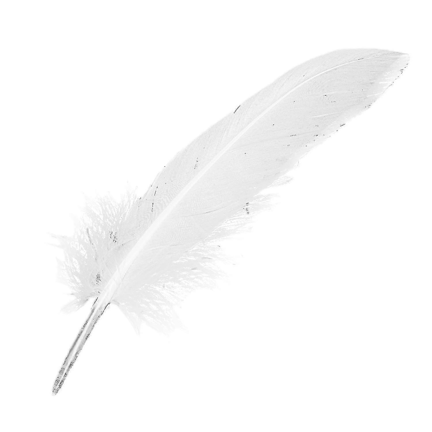 100pcs White Feathers Goose Craft Compatible With Party Hat Crafts 15-22cm
