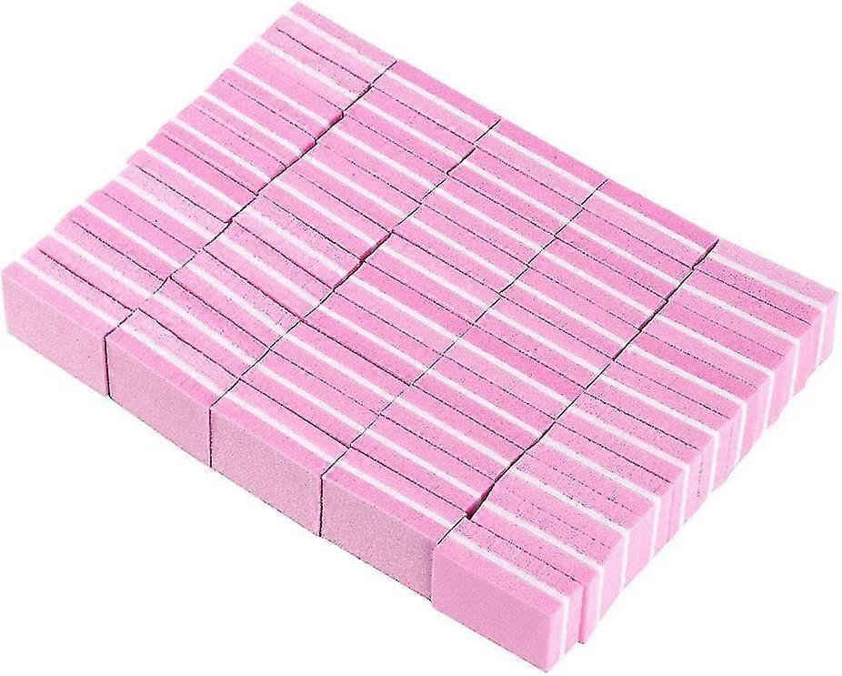 Double-sided Nail Buffer Blocks Mini Nail File Blocks Nail Sanding Buffing Sponge For Fingernails And Toenails Care Manicure Tools Pink50pcs