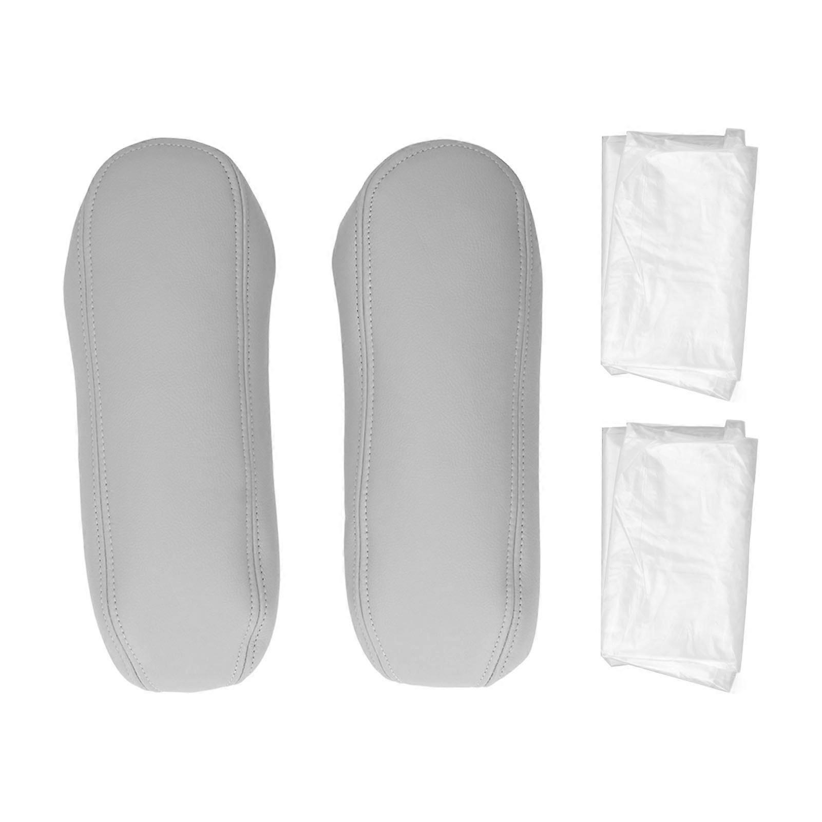 Pair Car Seat Armrest Covers Interior Artificial Leather Replacement for Ford F250 19992007Grey